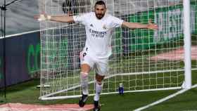 Karim Benzema, celebrando su gol ante el Athletic | EFE