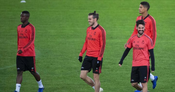 Isco en el entrenamiento previo al partido contra la Roma / EFE