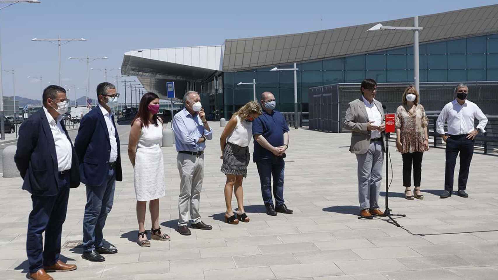 El líder del PSC, Salvador Illa, en un acto en favor de la ampliación del aeropuerto / CG