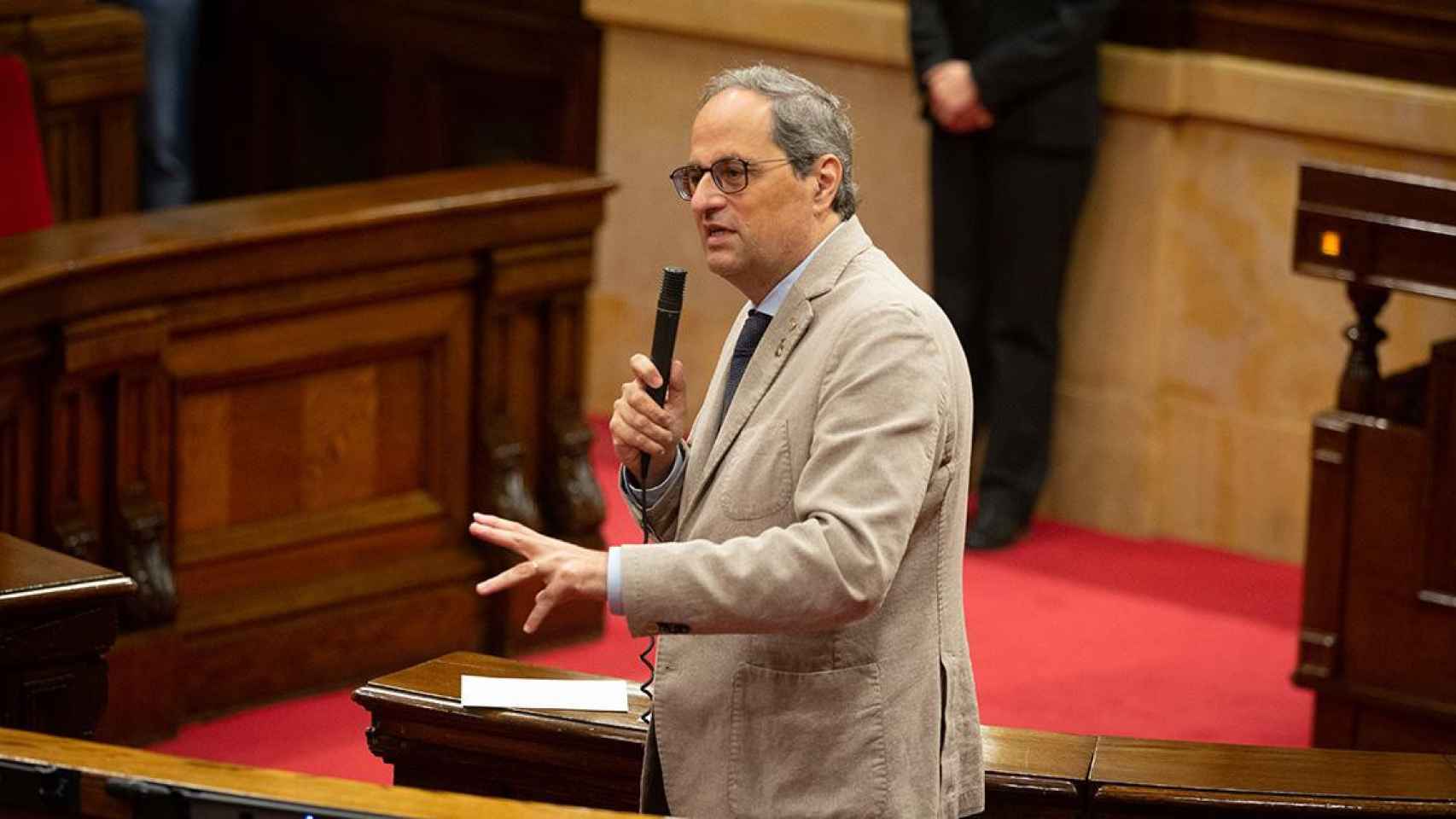 Quim Torra durante la sesión de control en el Parlament / EUROPA PRESS