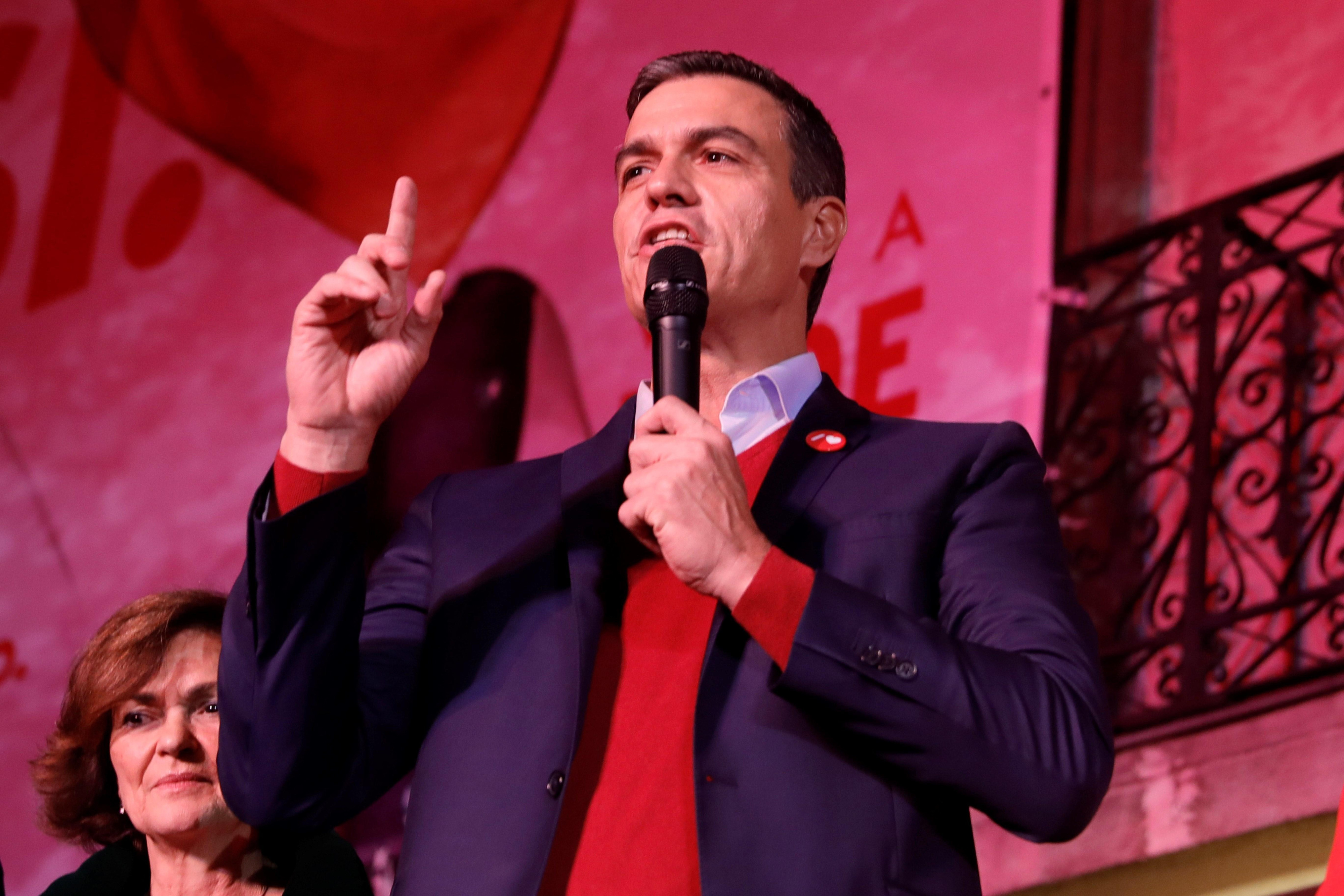 Pedro Sánchez, ante la sede del PSOE, tras conocer los resultados del 10N / EFE