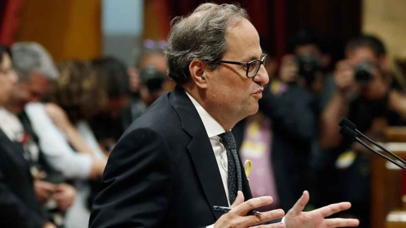 Quim Torra, presidente de la Generalitat de Cataluña, en el Parlamento autonómico / EFE