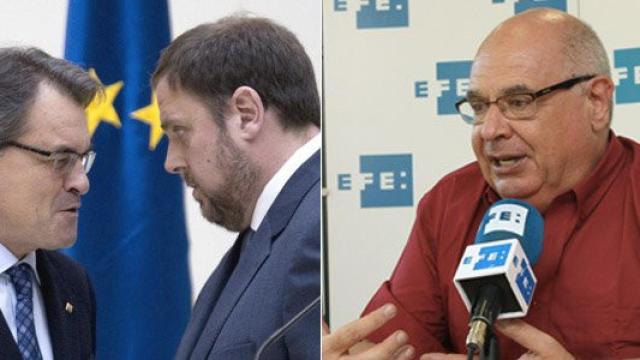 En la imagen de la izquierda, Artur Mas (izq) y Oriol Junqueras (dr); en la otra fotografía, Lluís Rabell