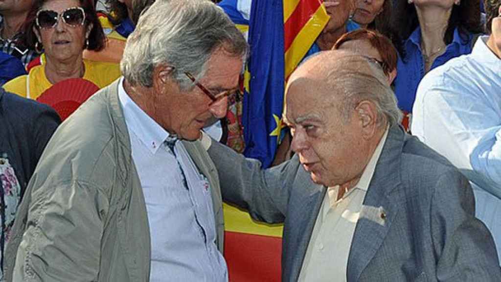 Xavier Trias y Jordi Pujol, en una manifestación independentista