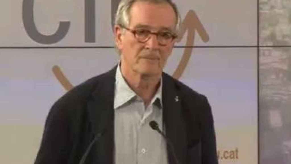 El alcalde de Barcelona, Xavier Trias, durante su intervención ante los consejeros municipales de CiU