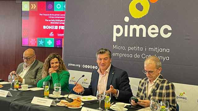 El presidente de Pimec, Antoni Cañete, en un desayuno con medios de comunicación / EUROPA PRESS