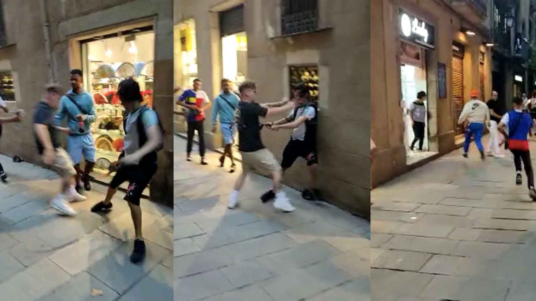 Tres imágenes del robo con navaja a turistas en Ciutat Vella / CG