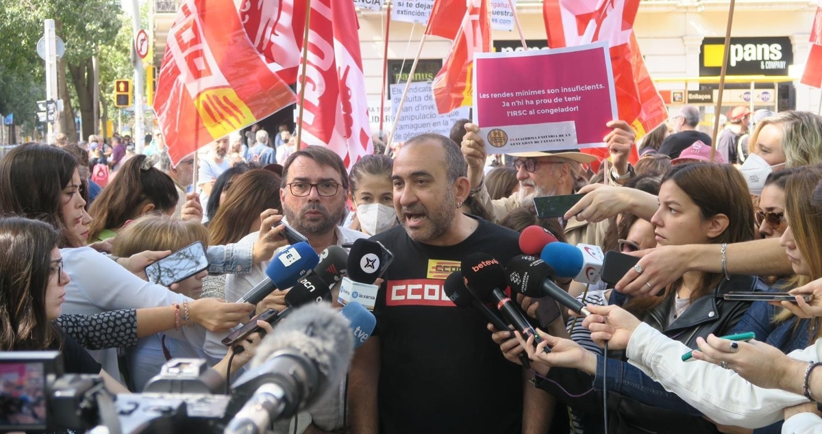 El secretario general del sindicato CCOO Catalunya, Javier Pacheco, en el Primero de Mayo de 2022 / EP