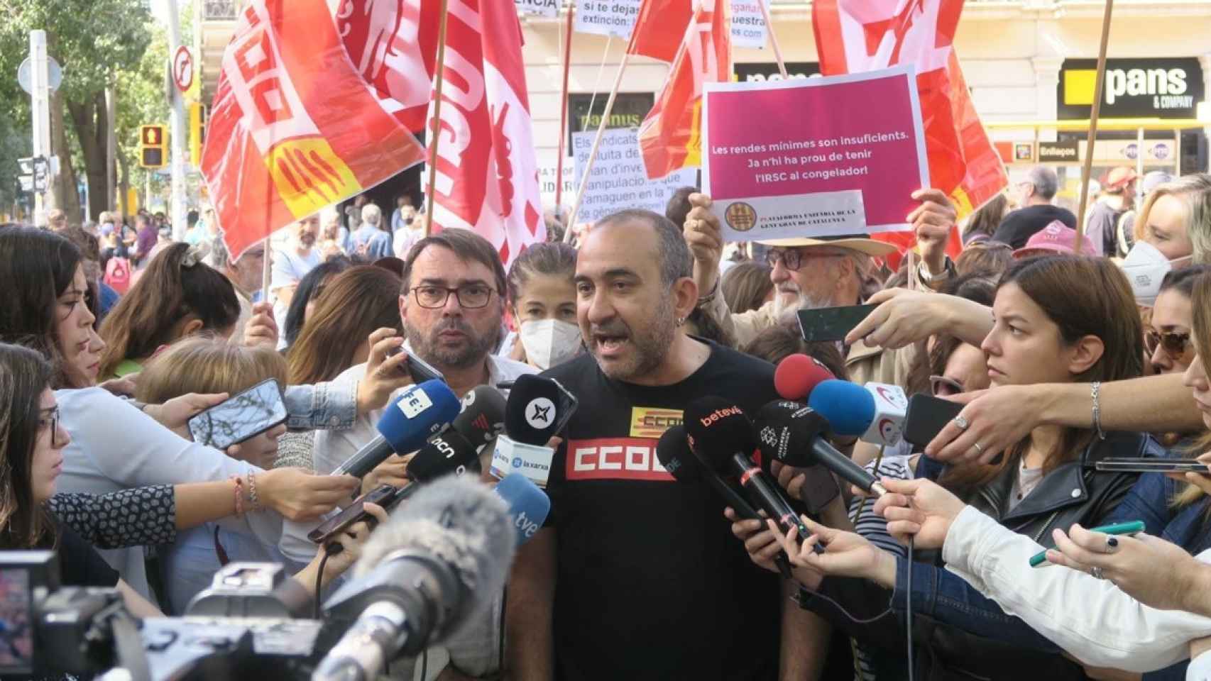 El secretario general del sindicato CCOO Catalunya, Javier Pacheco, en el Primero de Mayo de 2022 / EP