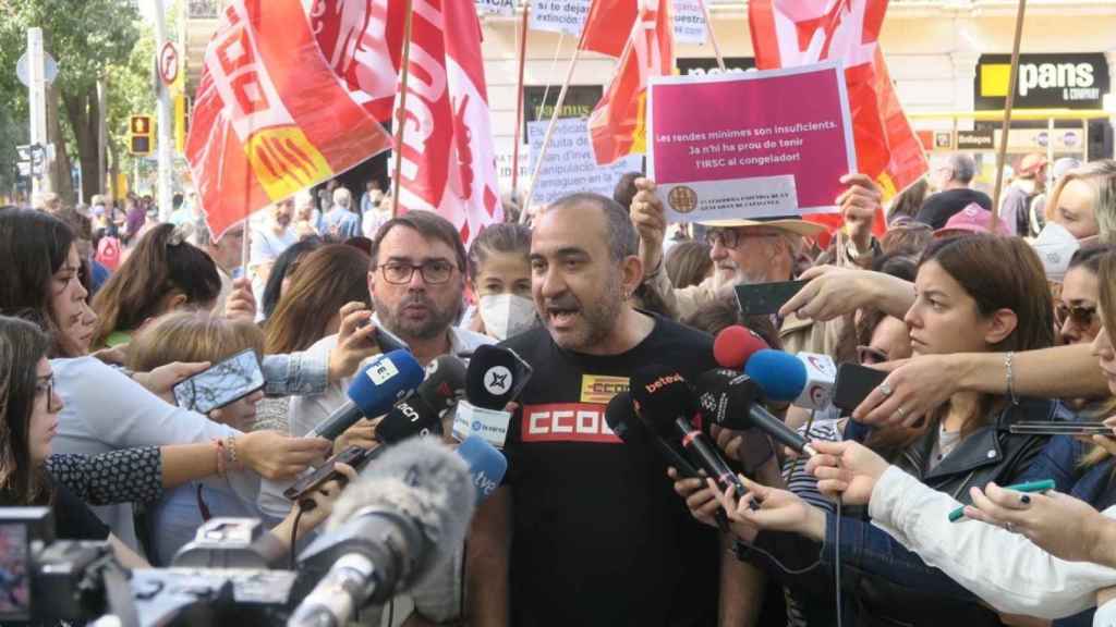 El secretario general del sindicato CCOO Catalunya, Javier Pacheco, en el Primero de Mayo de 2022 / EP