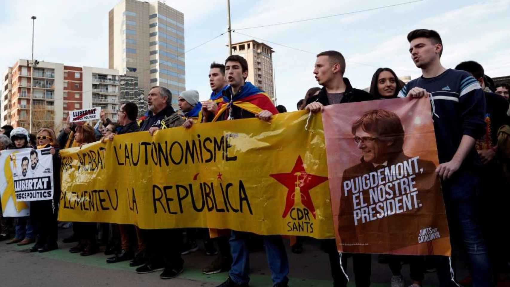 Un grupo de CDR en una manifestación; imagen de archivo / EFE