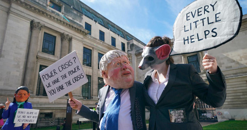Un manifestante disfrazado de Boris Johnson en Londres / JONATHAN BRADY - PA WIRE