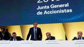 Francisco Reynés (c), presidente ejecutivo de Naturgy, en la junta de accionistas celebrada el día anterior de la presentación del plan estratégico en Londres / EFE