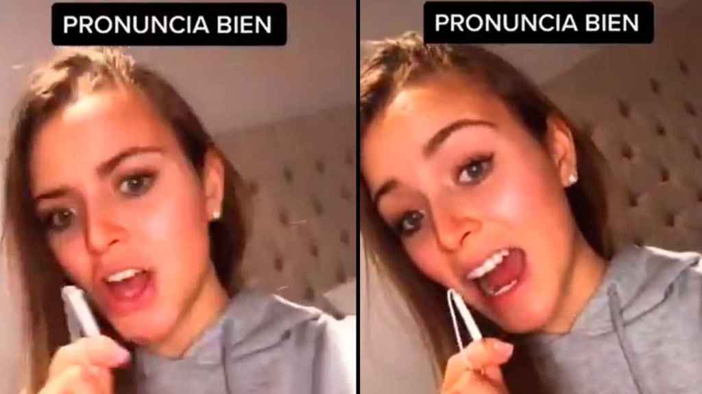 Captura del vídeo de TikTok en el que una joven youtuber enseña a pronunciar Zara / CG