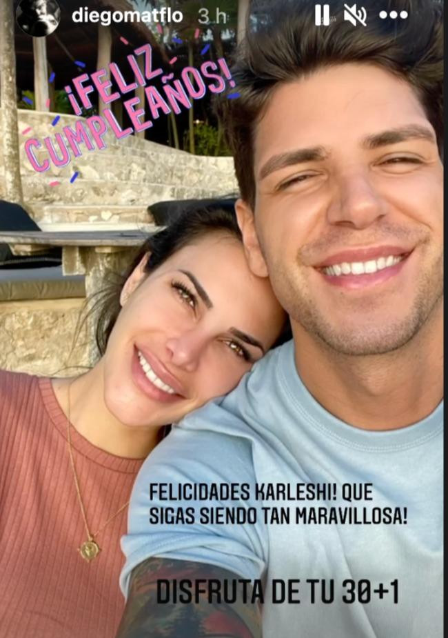 Felicitación de Diego Matamoros a Carla Barber / INSTAGRAM