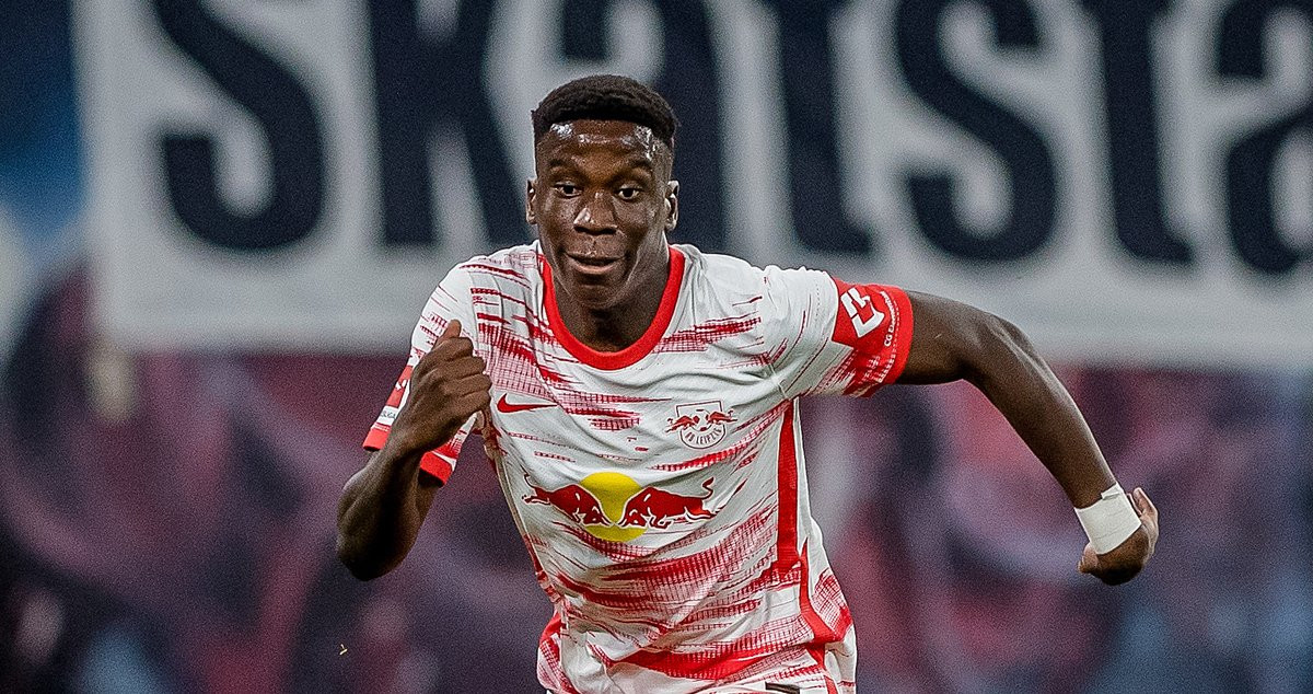 Ilaix Moriba, en un partido del Leipzig en la Bundesliga / RB Leipzig