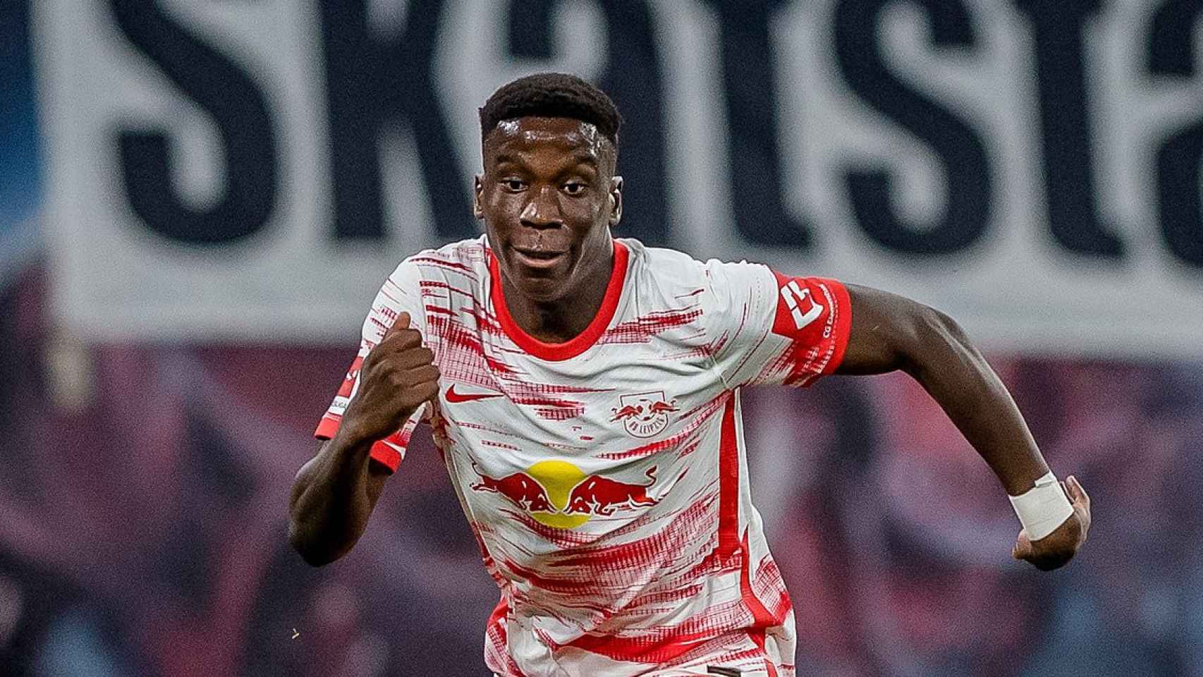 Ilaix Moriba, en un partido del Leipzig en la Bundesliga / RB Leipzig