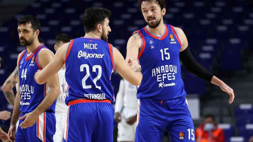 Sertac Sanli, nuevo jugador del Barça, en un partido de la pasada Euroliga / Euroleague