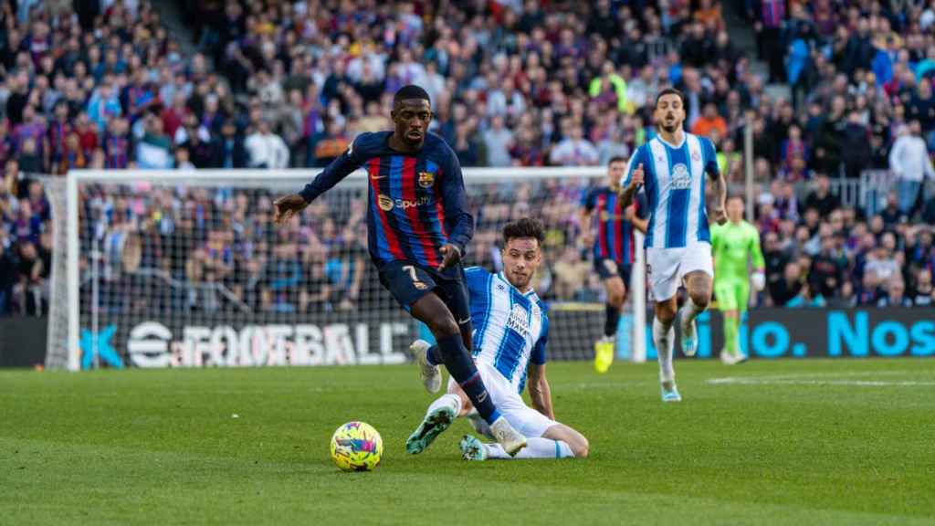 Dembele, en acción durante el último partido de liga contra el Espanyol / Luis Miguel Añón (Culemanía)