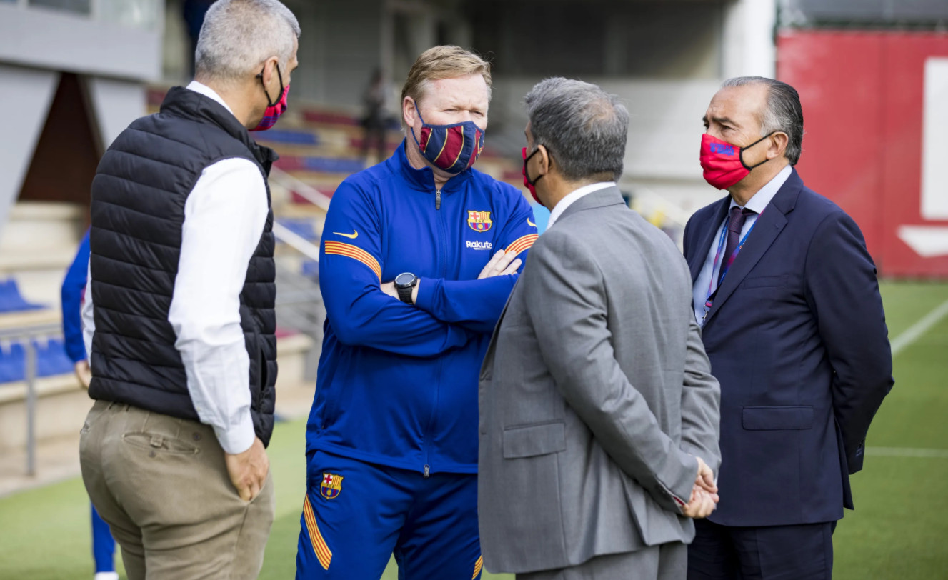 Joan Laporta con Ronald Koeman / EFE