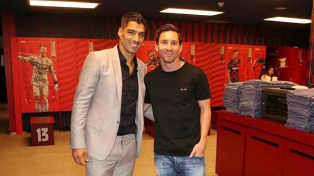 Suárez y Messi en el último día del uruguayo / Redes