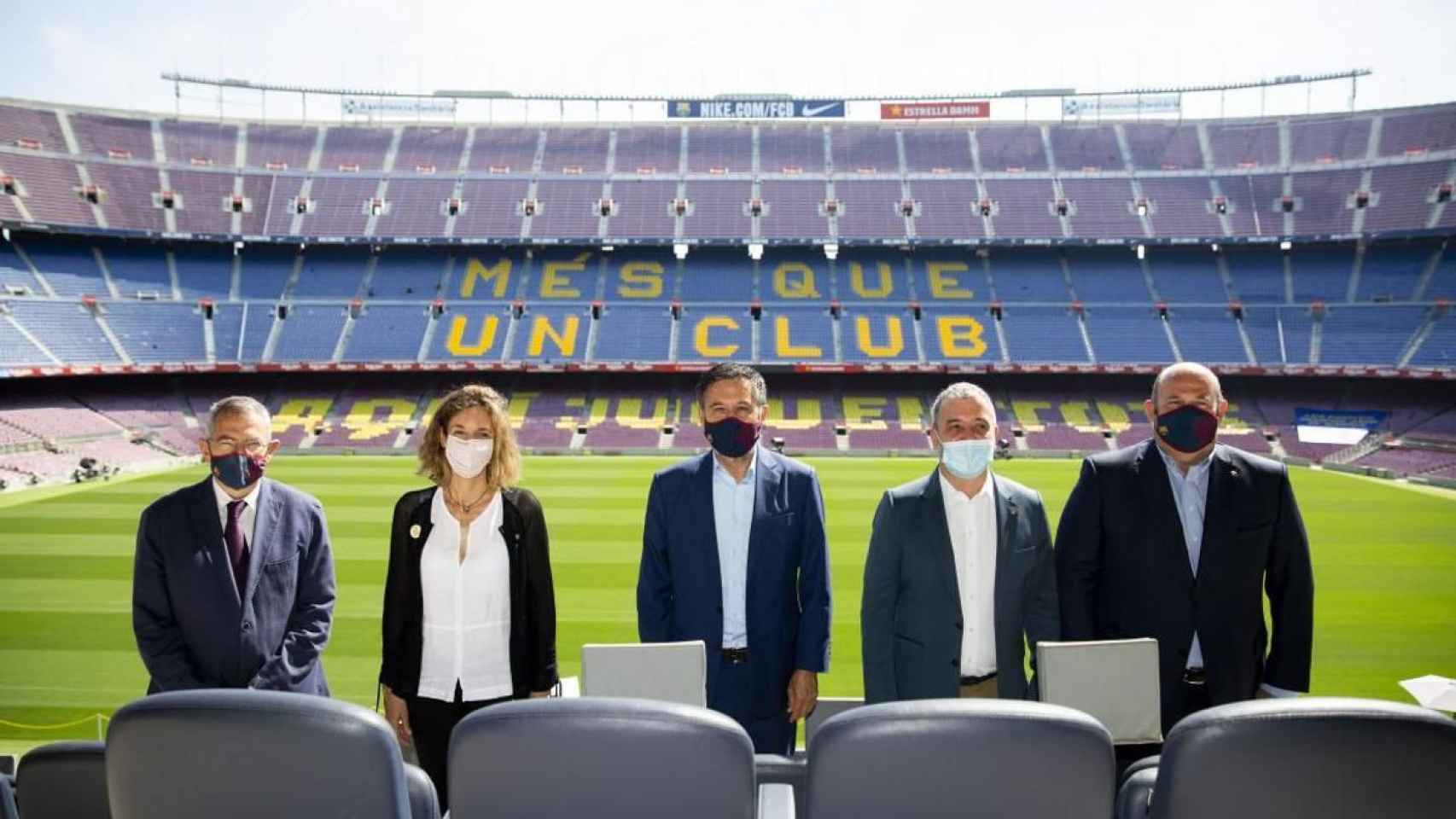 Bartomeu en el acto junto al Ayuntamiento de Barcelona y la Generalitat para la promoción de Catalunya | FCB