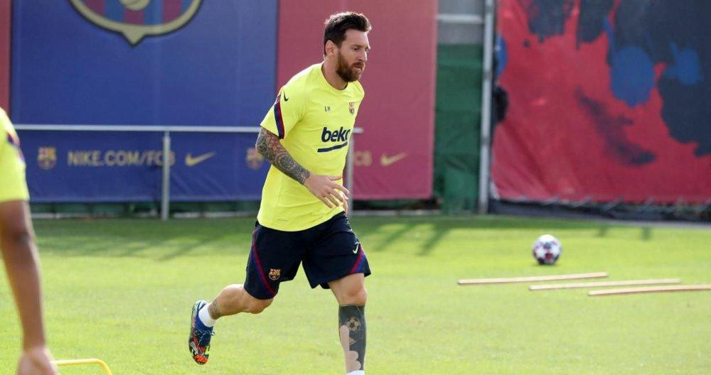 Leo Messi, en un entrenamiento con el Barça | FCB