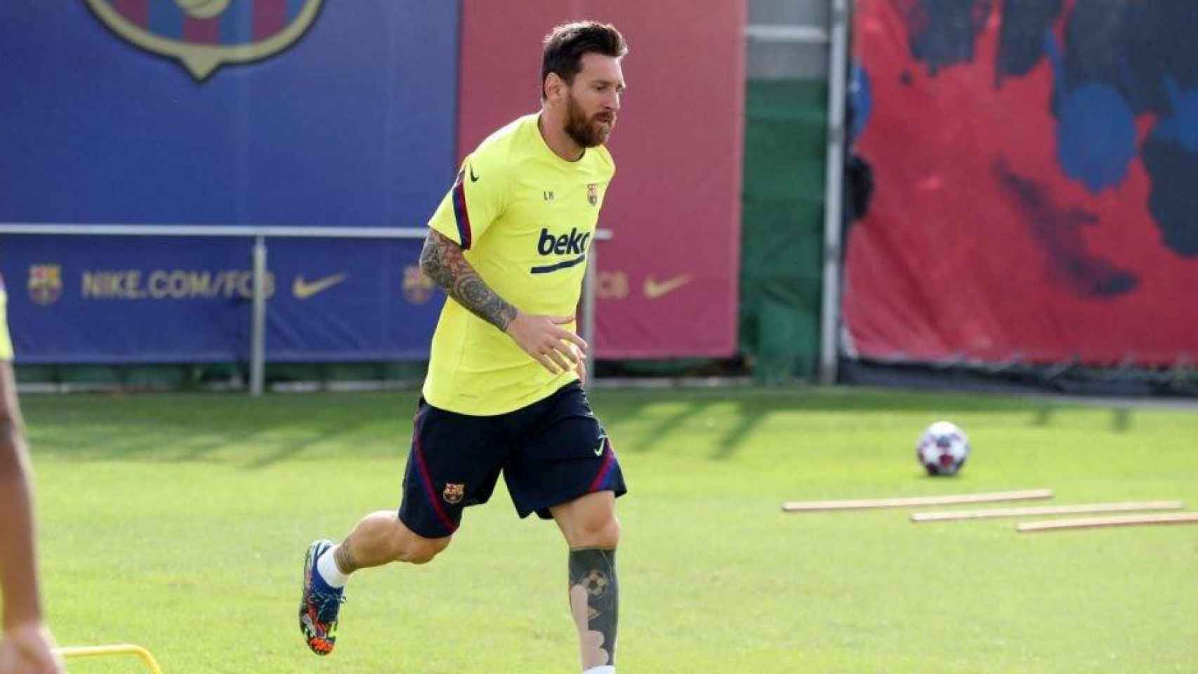 Leo Messi, en un entrenamiento con el Barça | FCB