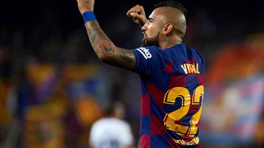 Arturo Vidal, celebrando su gol contra el Valladolid | EFE