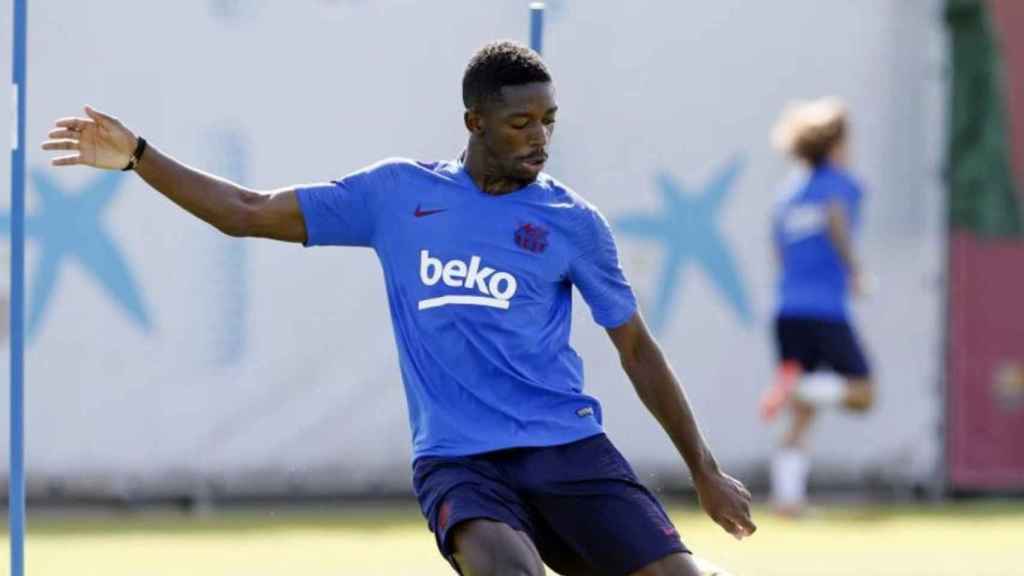 Una foto de Ousmané Dembelé durante un entrenamiento del Barça / FCB