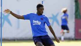 Una foto de Ousmané Dembelé durante un entrenamiento del Barça / FCB