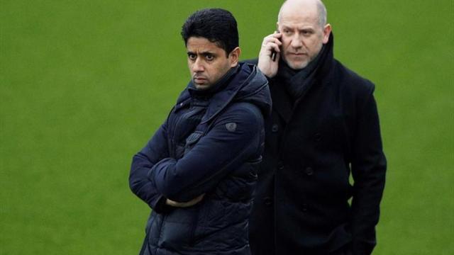 El presidente del PSG Nasser Al Khelaifi (izquierda) junto con el director deportivo Antero Henrique (derecha) / EFE