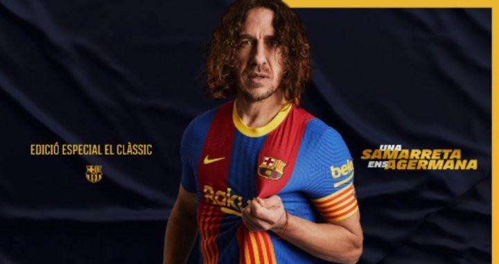 Carles Puyol presentando la nueva camiseta del Barça / FC Barcelona