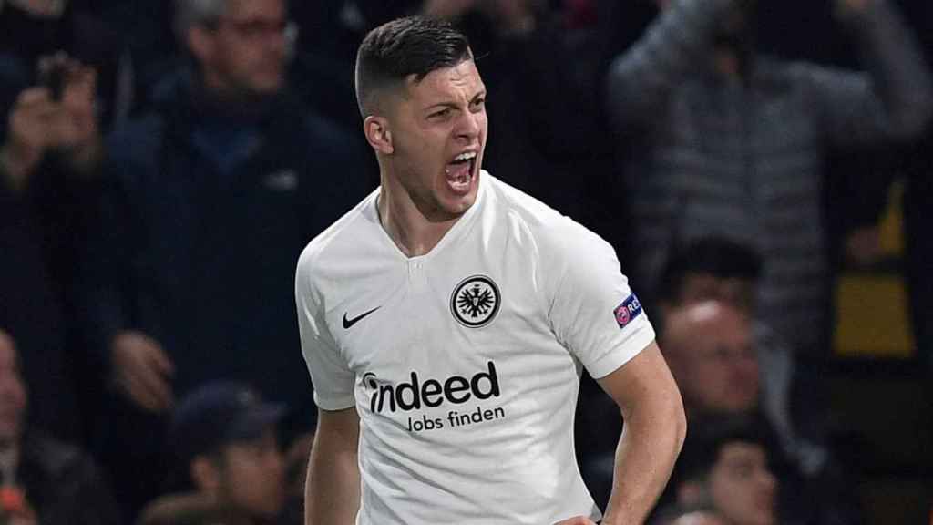 Jovic celebrando un gol con el Eintracht de Frankfurt / EFE