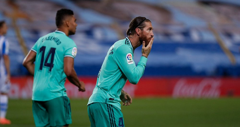 Sergio Ramos celebrando su gol / REAL MADRID CF