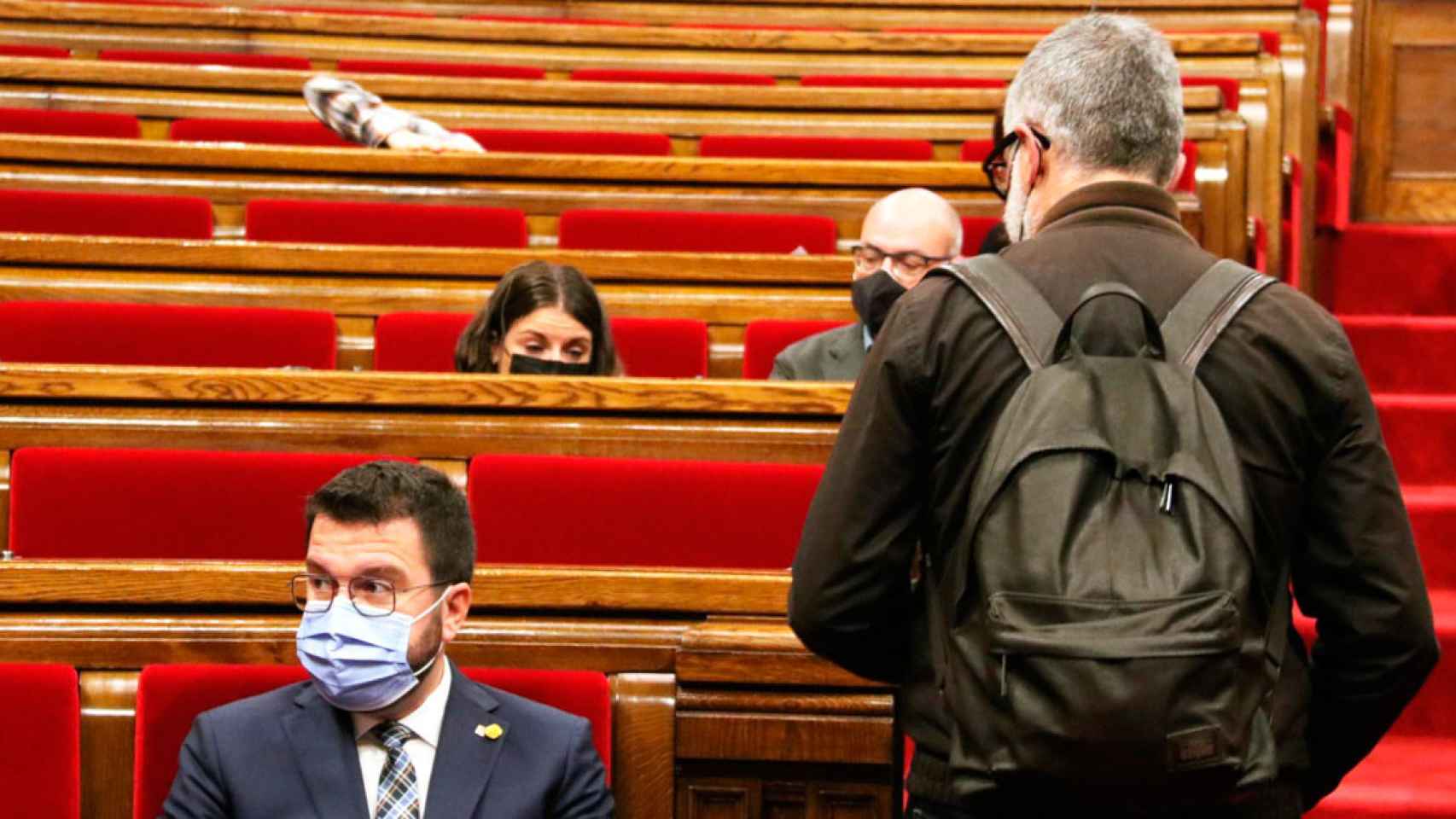 Pere Aragonès, presidente catalán, con Carles Riera, dirigente de la CUP / Cedida