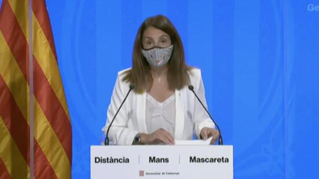La consejera de Presidencia y portavoz del Govern, Meritxell Budó, desde Barcelona / GOVERN