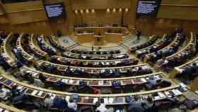 El pleno del Senado, durante el debate de la reforma del TC, este jueves.