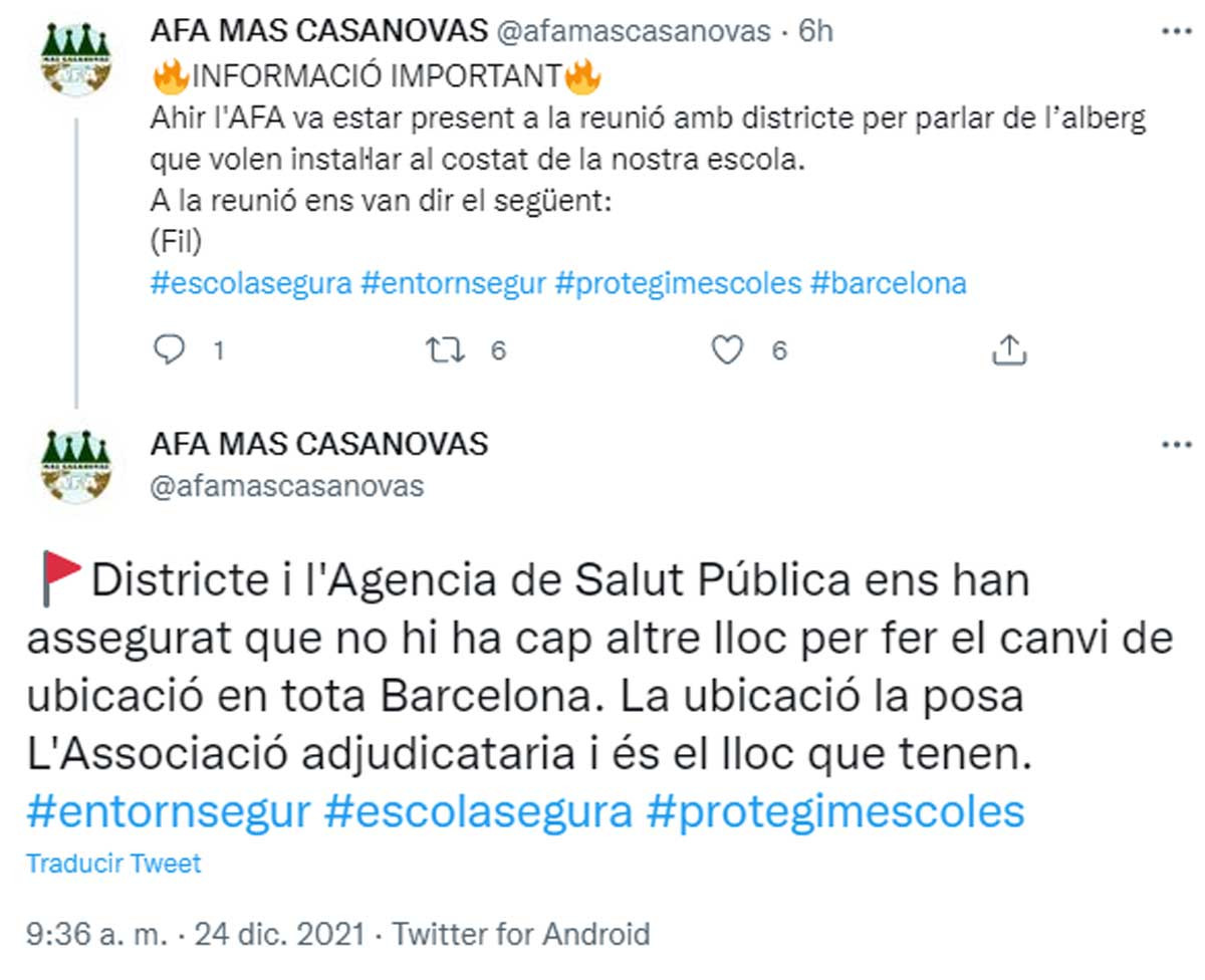 Tuits de la AFA Mas Casanovas