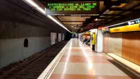 Estación de metro de Verdaguer, en Barcelona, lugar en el que se ha encontrado un mural de los 80 oculto en una pared / TMB