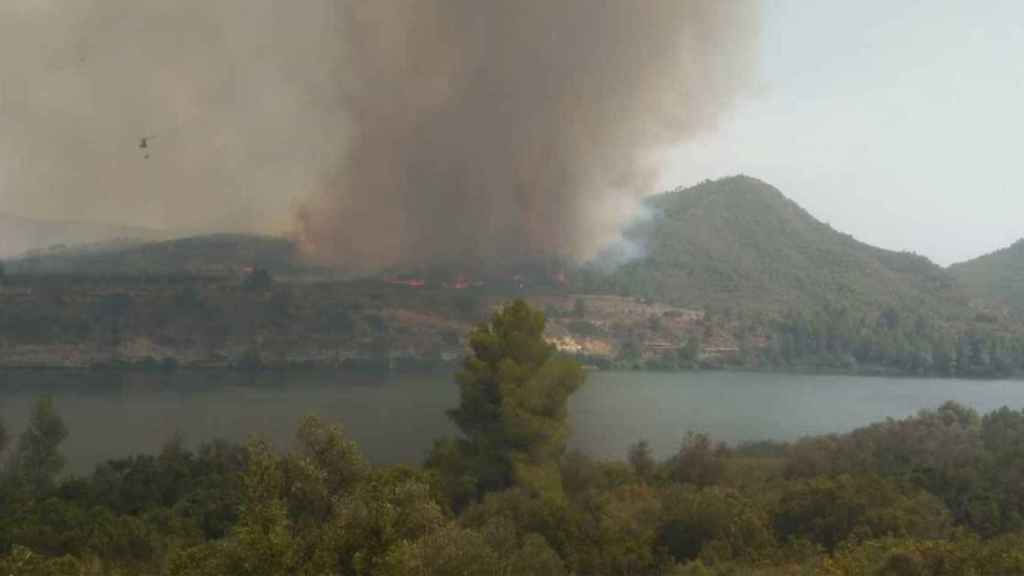 Incendio en La Pobla de Massaluca, en Tarragona / AGENTS RURALS @agentsruralscat (TWITTER)