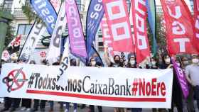 Movilización de los trabajadores de Caixabank por el ERE / EP