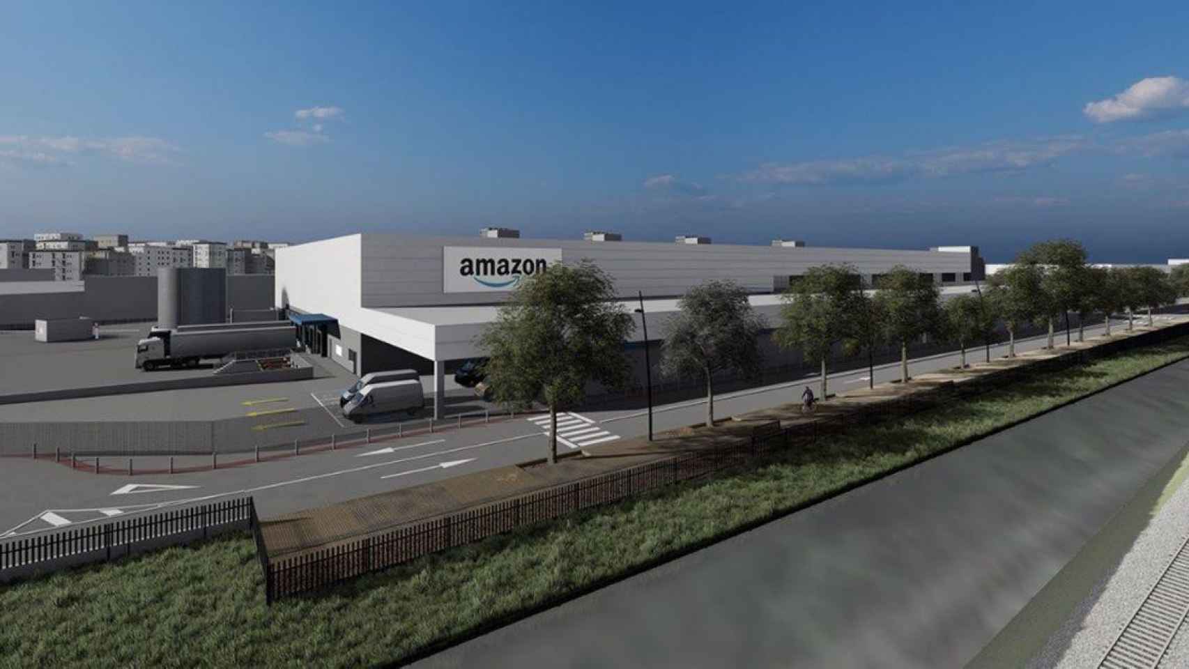 Imagen virtual de uno de los nuevos centros de Amazon en Barcelona / AMAZON