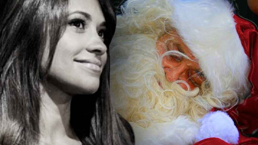 Antonella Roccuzzo y Papa Noel dormido / FOTOMONTAJE DE CULEMANÍA