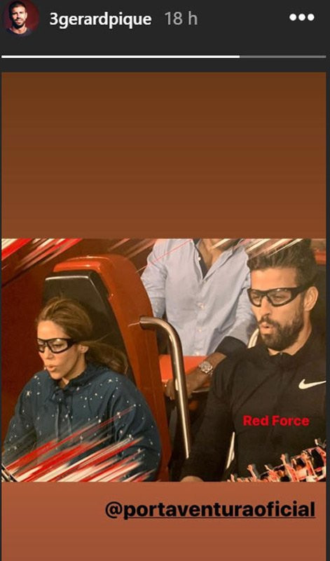 Shakira y Piqué en el Red Force en Port Aventura