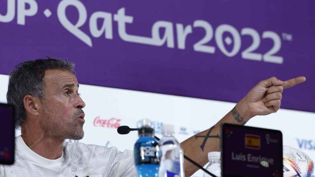 Luis Enrique, en rueda de prensa antes del partido de octavos ante Marruecos / EFE