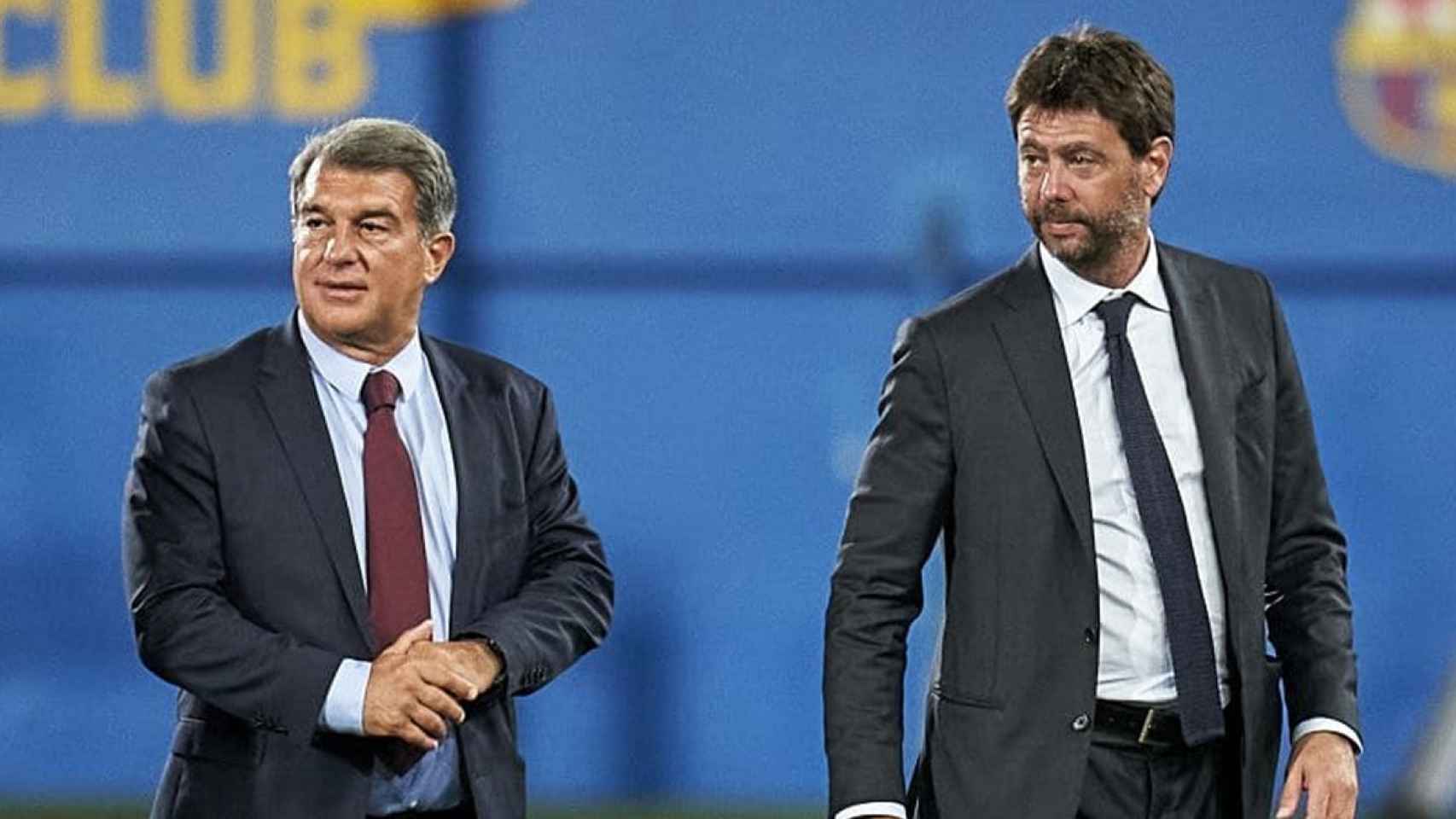 Joan Laporta y Andrea Agnelli, fundadores de la Superliga, durante la disputa del Trofeo Joan Gamper / REDES