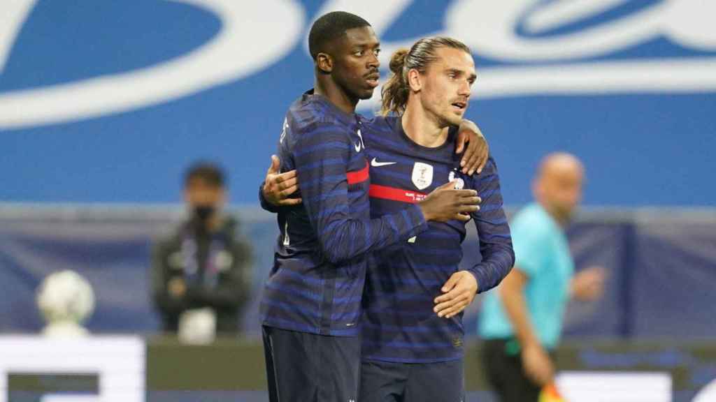 Dembelé y Griezmann celebrando un gol contra Gales / Equipe de France