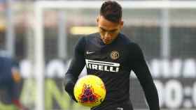 Lautaro Martínez, en un entrenamiento con el Inter | EFE