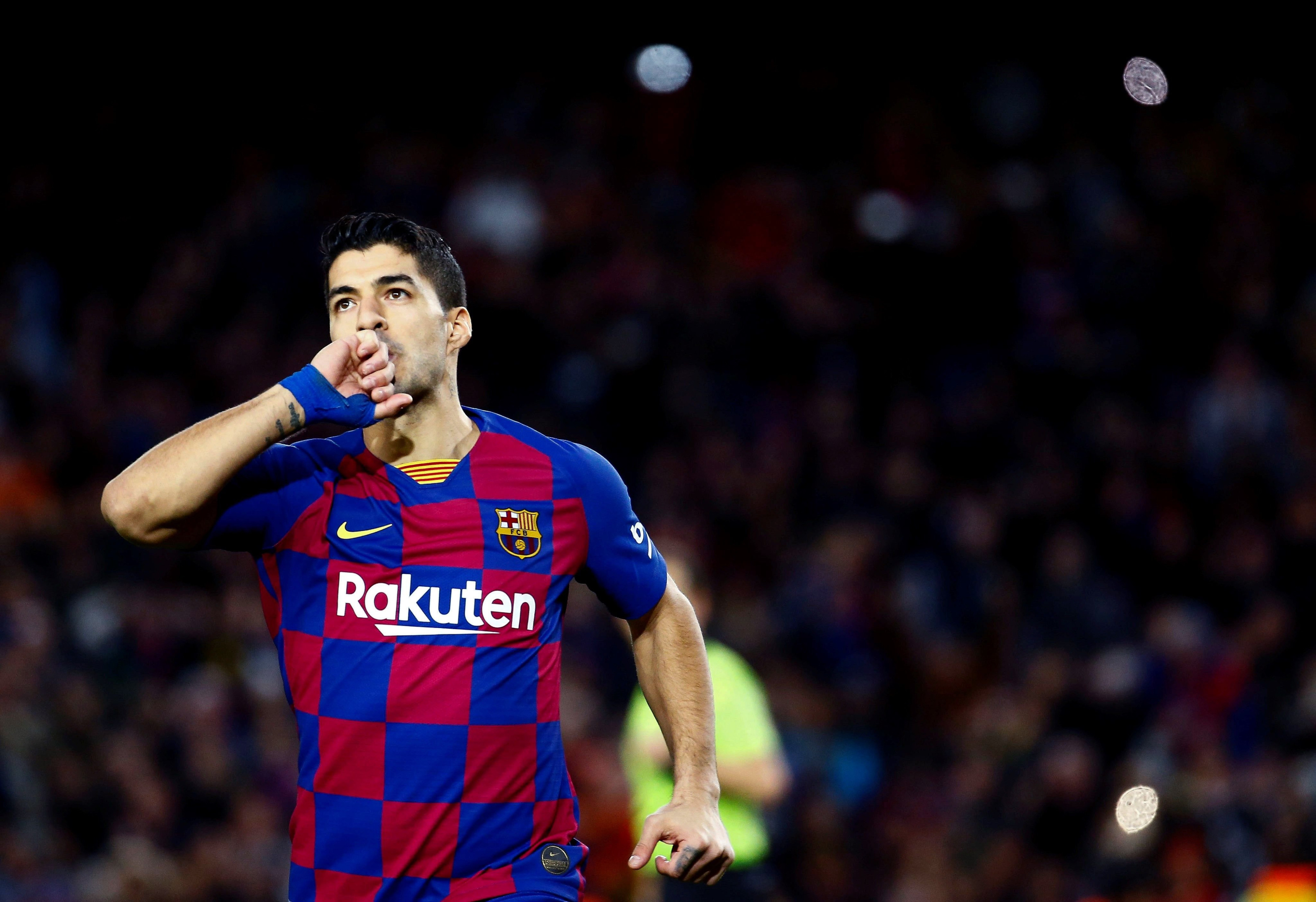 Luis Suárez celebra un gol del Barça / EFE